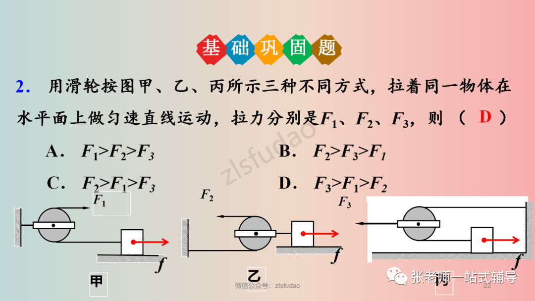 【物理教學】人教版物理八年級下冊12.3《滑輪》視頻講解+知識點+同步練習:滑輪
