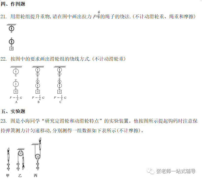 【物理教學】人教版物理八年級下冊12.3《滑輪》視頻講解+知識點+同步練習:滑輪
